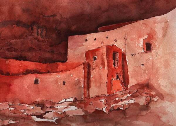 Cliff Dwellers Poster featuring the painting Montezuma's Castle by Sharon Mick
