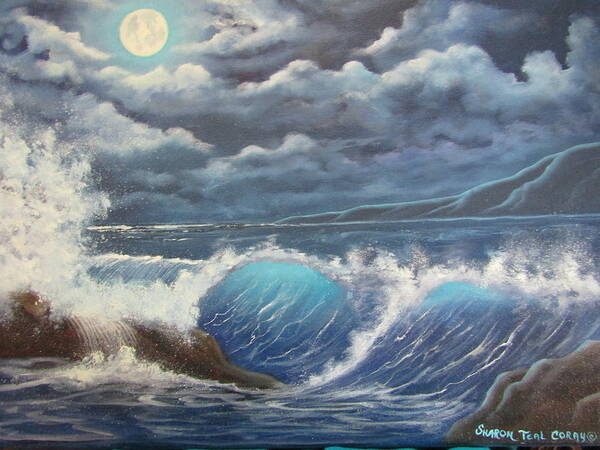  Poster featuring the painting Moonlight Fantasy by Sharon Coray