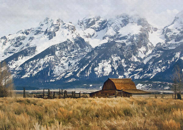 Landscape Poster featuring the photograph Mountain Cabin by Sharon Foster