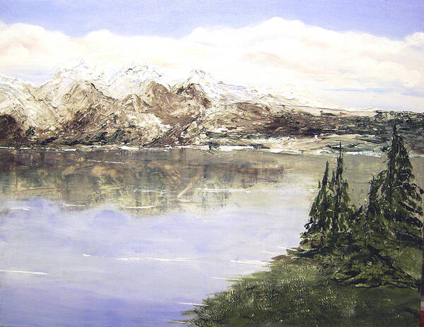 Landscape Poster featuring the painting Mountain Majesty by Terry Honstead