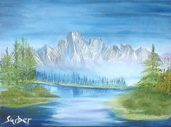 Mountains Poster featuring the painting Mountain Mist by Suzanne Surber