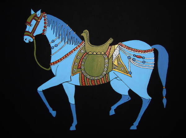 Horse Poster featuring the painting Mughal Horse by Stephanie Moore