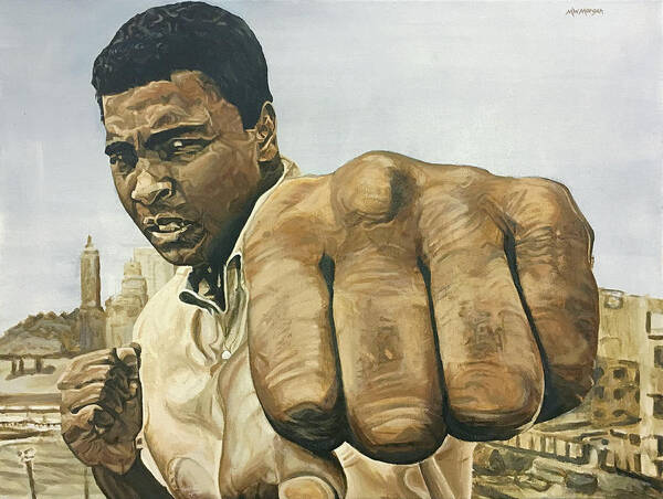 Muhammad Ali Poster featuring the painting Muhammad Ali by Michael Morgan