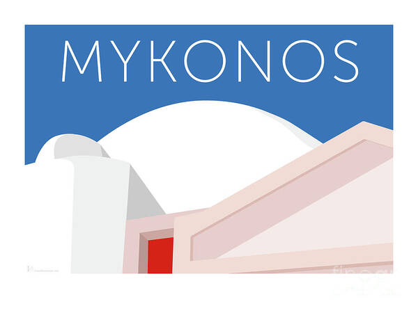 Mykonos Poster featuring the digital art MYKONOS Walls - Blue by Sam Brennan