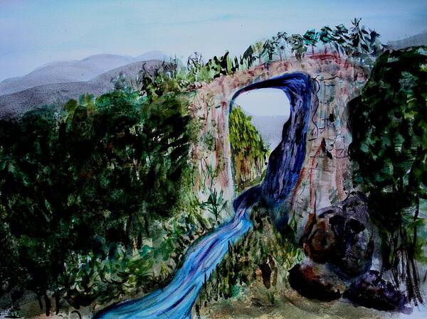 Virginia Poster featuring the painting Natural Bridge in Virginia by Donna Walsh