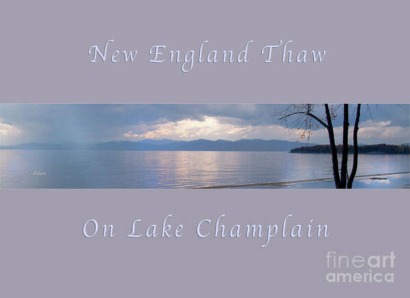 Licensing Poster featuring the photograph New England Thaw on Lake Champlain Horizon Line Greeting Card Poster by Felipe Adan Lerma