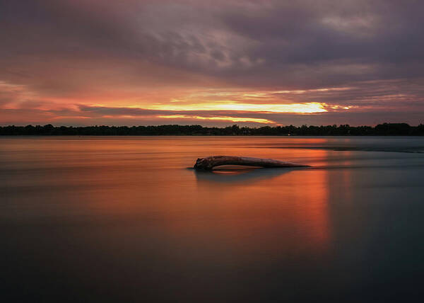 Sunset Poster featuring the photograph Niagara river sunset by Dave Niedbala