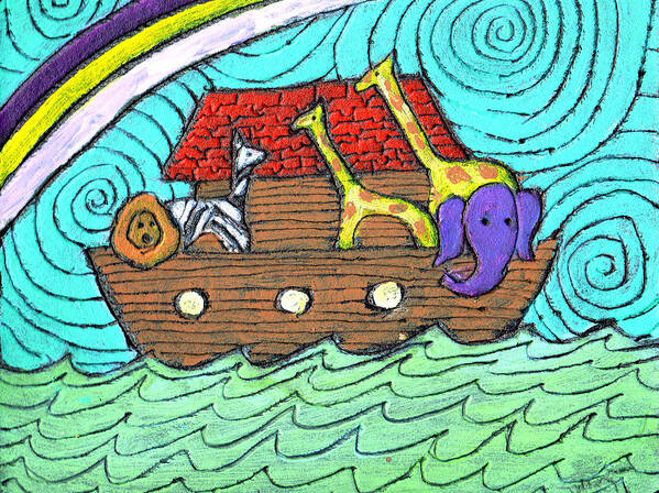 Children's Poster featuring the painting Noahs Ark Two by Wayne Potrafka
