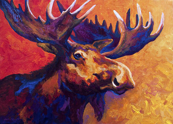 Moose Poster featuring the painting Noble Pause by Marion Rose