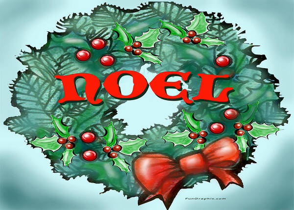 Noel Poster featuring the greeting card Noel by Kevin Middleton