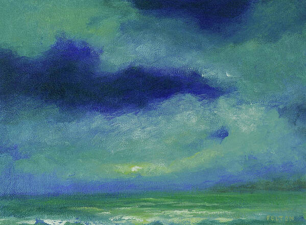 Ocean Poster featuring the painting Ocean sky 2 by Julianne Felton