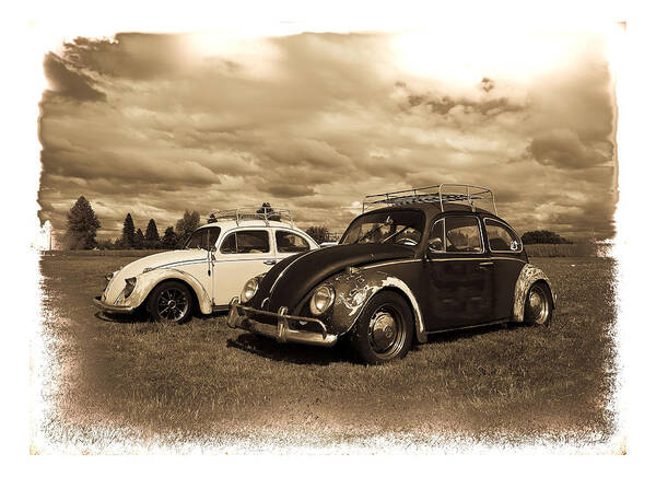 Vw Bug Poster featuring the photograph Old VW Beetles by Steve McKinzie