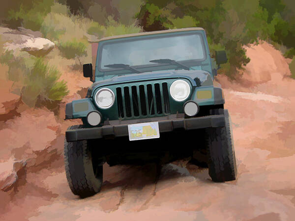 Jeep Poster featuring the digital art Only Jeeps Here by Gary Baird