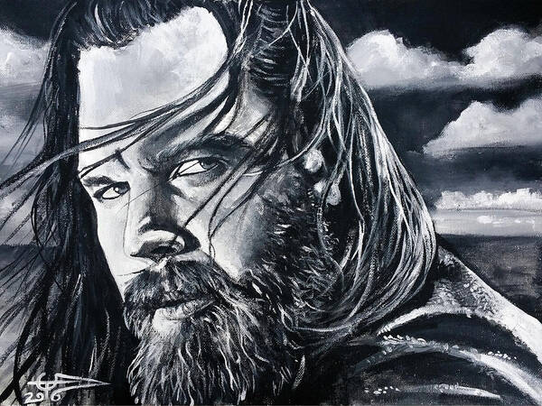 Soa Biker Poster featuring the painting Opie by Tom Carlton