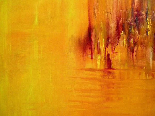 Acrylic Abstract Poster featuring the painting Orange by Claire Bull