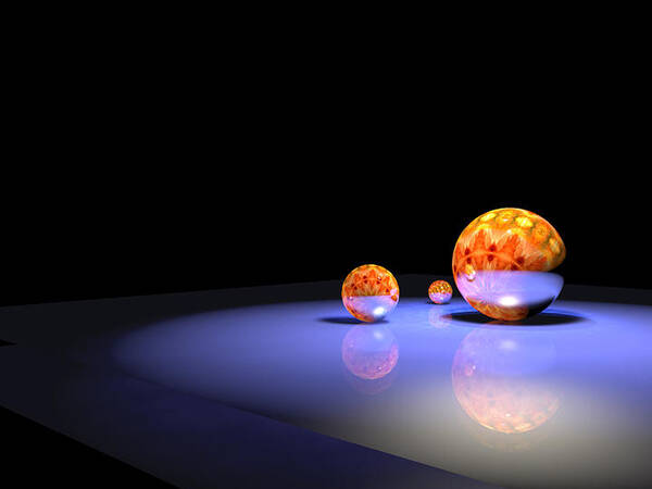 3d Poster featuring the digital art Orbs 2 by Paul Gaj