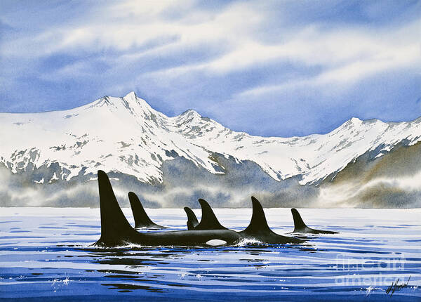 Orca Poster featuring the painting Orca by James Williamson
