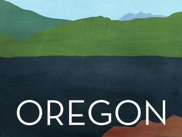 Oregon Poster featuring the mixed media Oregon Landscape- Art by Linda Woods by Linda Woods