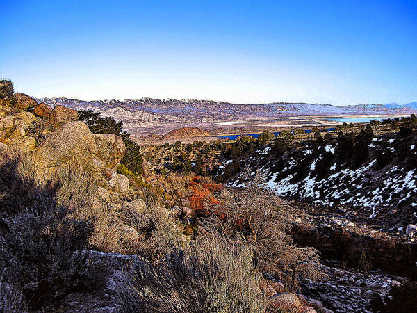 California Landscape Art Poster featuring the painting Owens Lake Winter by Larry Darnell