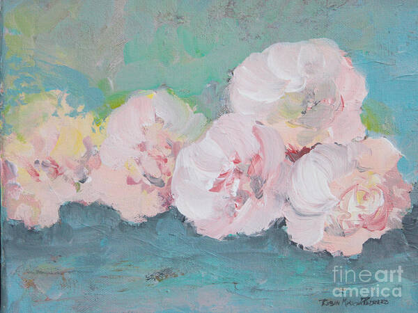 Pale Poster featuring the painting Pale Pink Peonies by Robin Pedrero