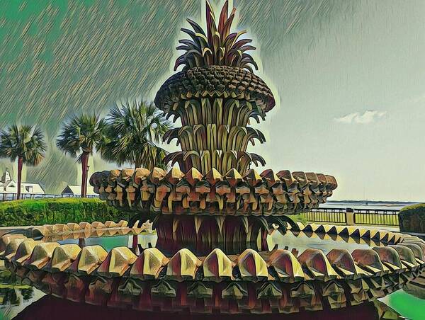 Palm Poster featuring the photograph Palms and Pineapples by Sherry Kuhlkin