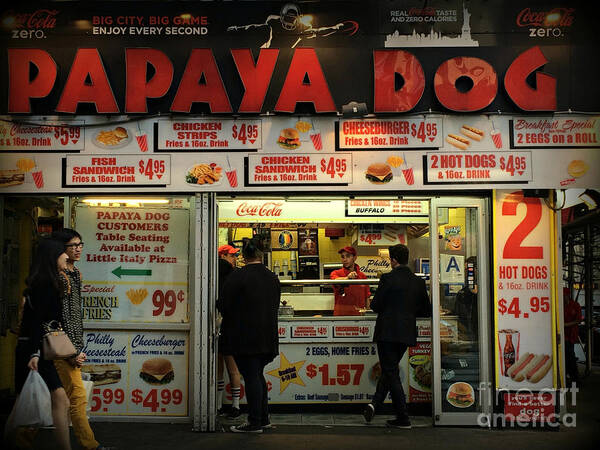 Street Photography Poster featuring the photograph Papaya Dog - Restaurants of New York City by Miriam Danar