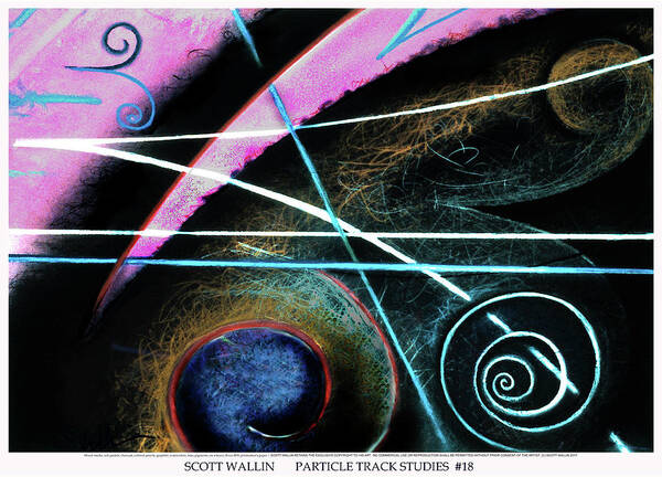 A Bright Poster featuring the painting Particle Track Study Eighteen by Scott Wallin