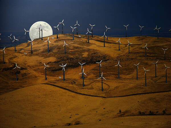 Landscape Poster featuring the photograph Patterson Pass Wind Farm by Karen W Meyer