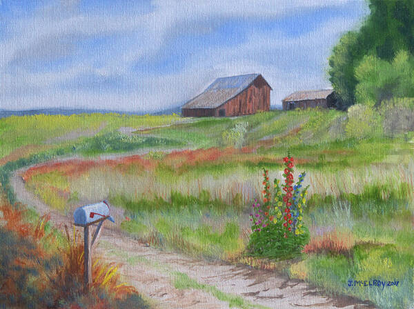 Barn Poster featuring the painting Peaceful Farm by Jerry McElroy