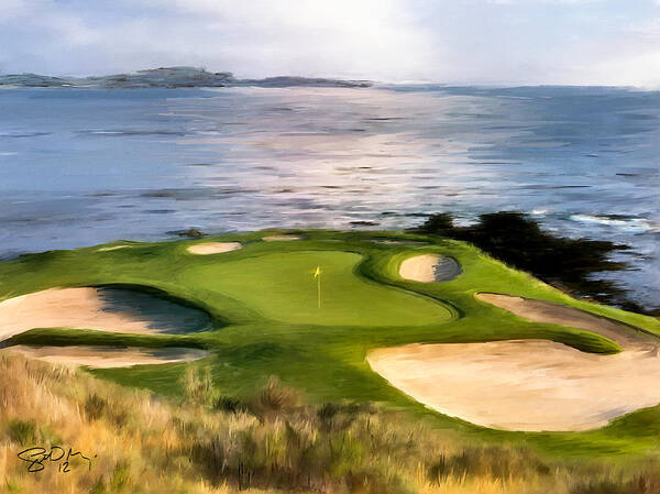 Pebble Beach Poster featuring the painting Pebble Beach No.7 by Scott Melby