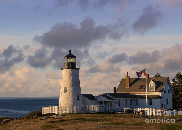 Lighthouse Poster featuring the photograph Pemaquid Morning by Jerry Fornarotto