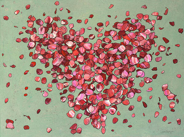 Love Poster featuring the painting Petal Arrangement by James W Johnson