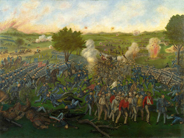 American School Poster featuring the painting Pickett's Charge, Battle of Gettysburg by American School