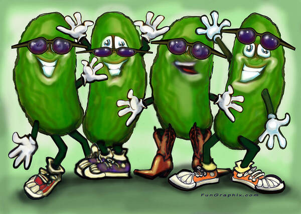Pickle Poster featuring the digital art Pickle Party by Kevin Middleton