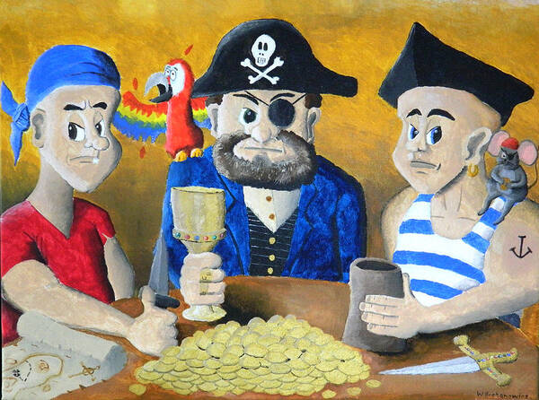 Pirates Poster featuring the painting Pirates by Winton Bochanowicz