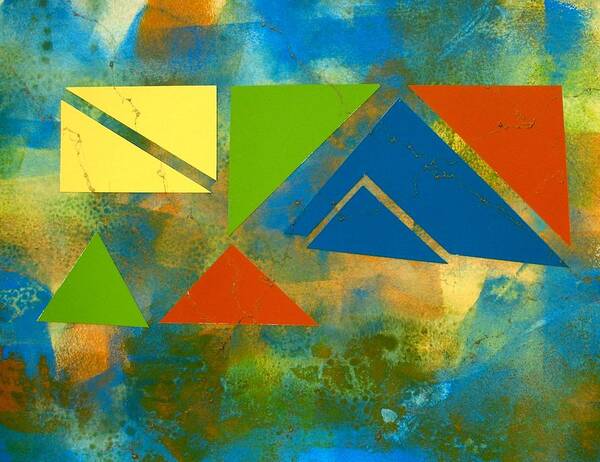 Abstract Poster featuring the painting Playing the Angles by Louise Adams