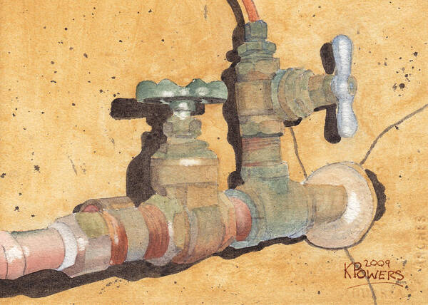 Plumbing Poster featuring the painting Plumbing by Ken Powers