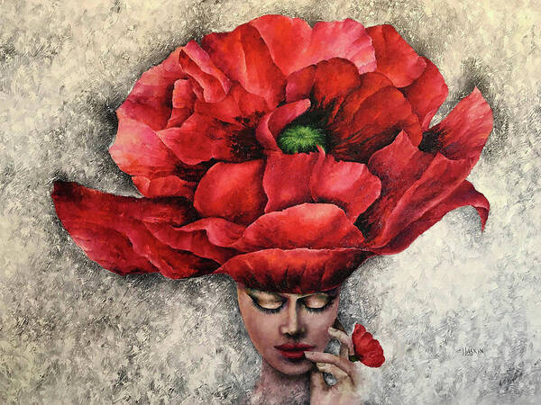 Poppy Poster featuring the painting Poppy by Irina Laskin