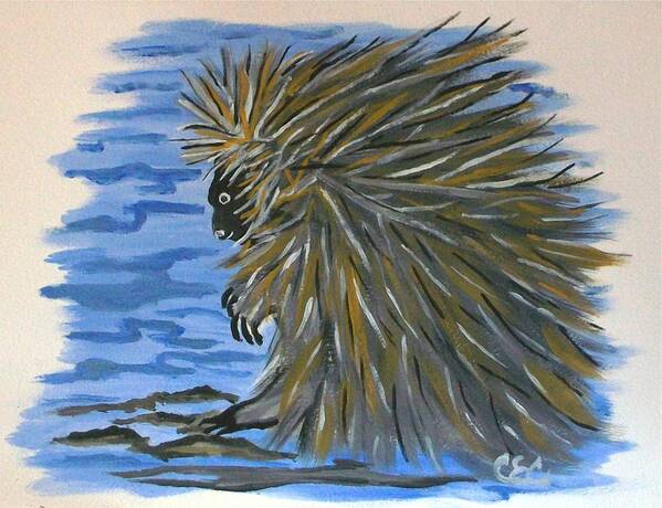 Porcupine Poster featuring the painting Porcupine by Carolyn Cable