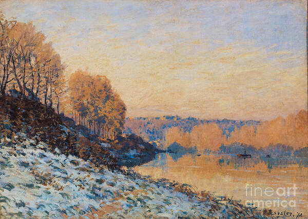 Port-marly Poster featuring the painting Port Marly White Frost by Alfred Sisley