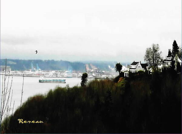 Port Of Tacoma Poster featuring the photograph Port of Tacoma at Ruston WA by A L Sadie Reneau