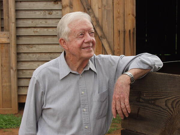 President Jimmy Carter Poster featuring the photograph President Carter at his boyhood farm by Jerry Battle