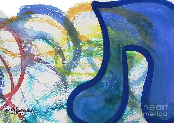 Tav Taw Mark Sign Judaica Hebrew Letters Jewish Poster featuring the painting PRETTY TAV tv8 by Hebrewletters SL