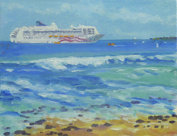 Plein Air Poster featuring the painting Pride of America ship by Stan Chraminski