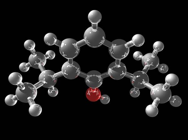 Chemical Poster featuring the photograph Propofol Molecule by Laguna Design