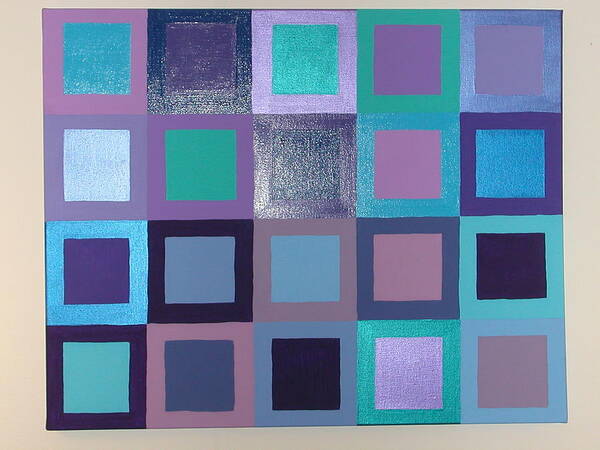 Squares Poster featuring the painting Purple Haze by Gay Dallek
