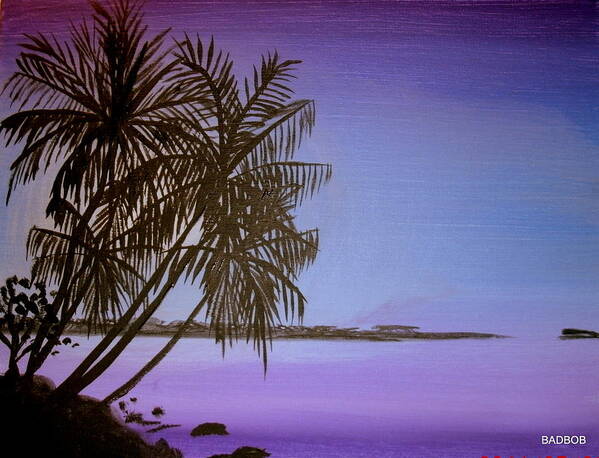 Palm Trees Poster featuring the painting Purple by Robert Francis