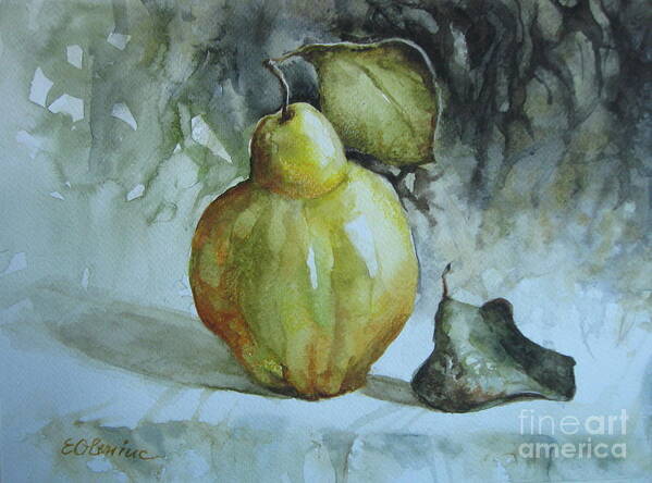 Quince Poster featuring the painting Quince... by Elena Oleniuc