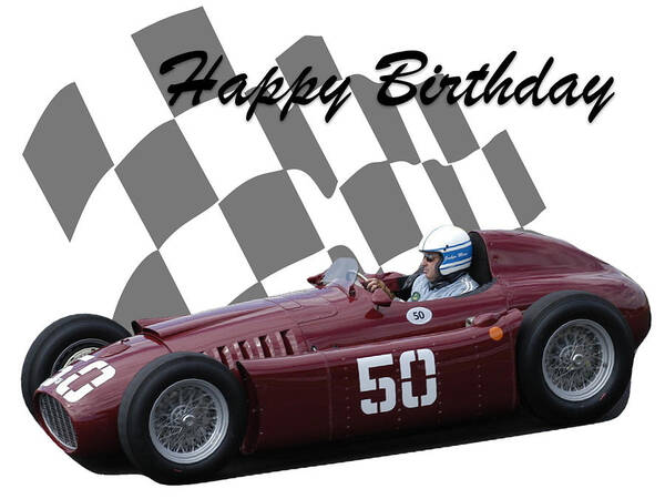Racing Car Poster featuring the photograph Racing Car Birthday Card 1 by John Colley