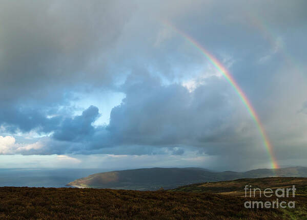 Rainbow Poster featuring the photograph Rainbow over Porlock Hill by Andy Myatt